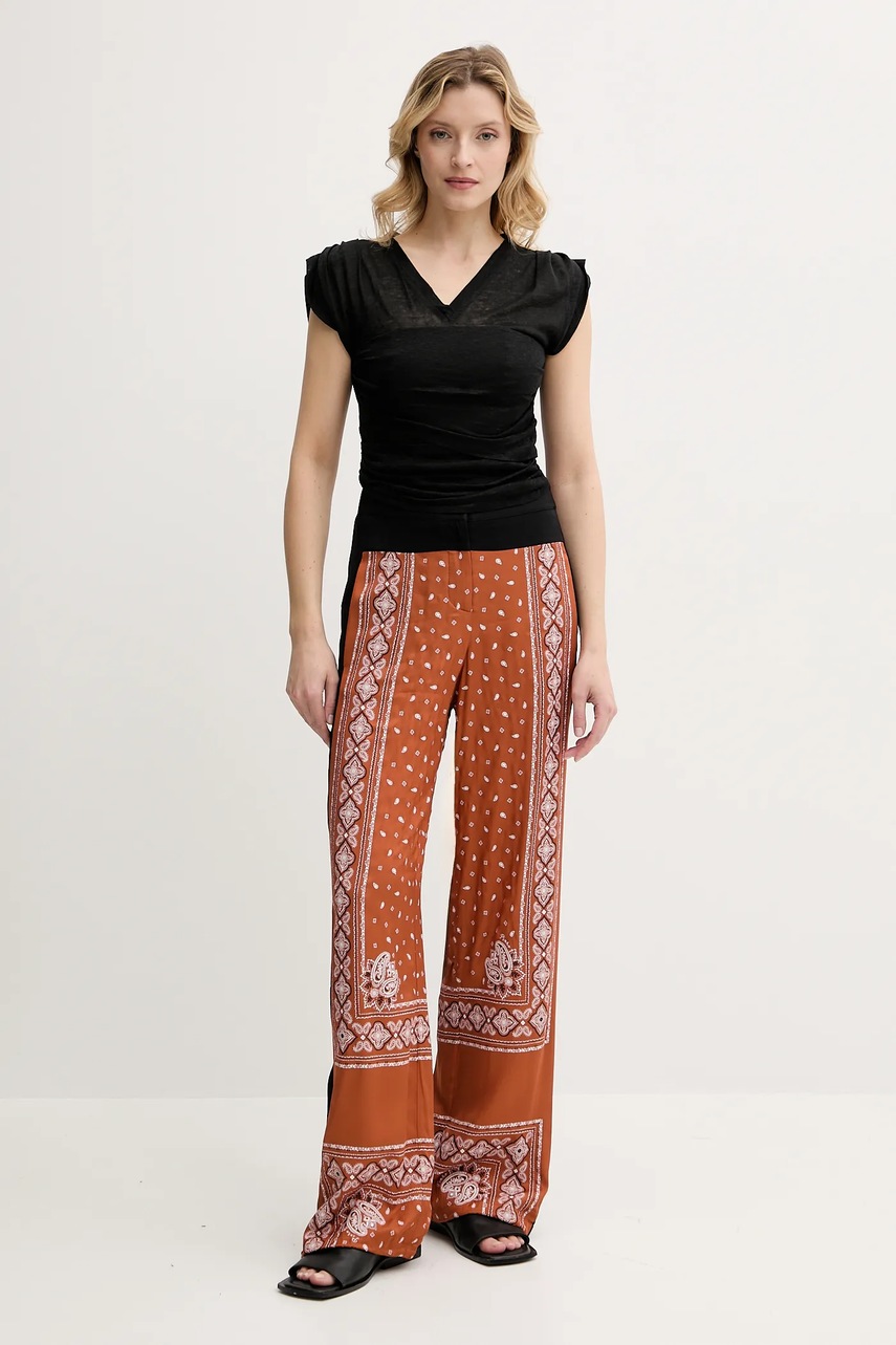 Льняная блузка Pinko цвет чёрный однотонная 104985 A2GF