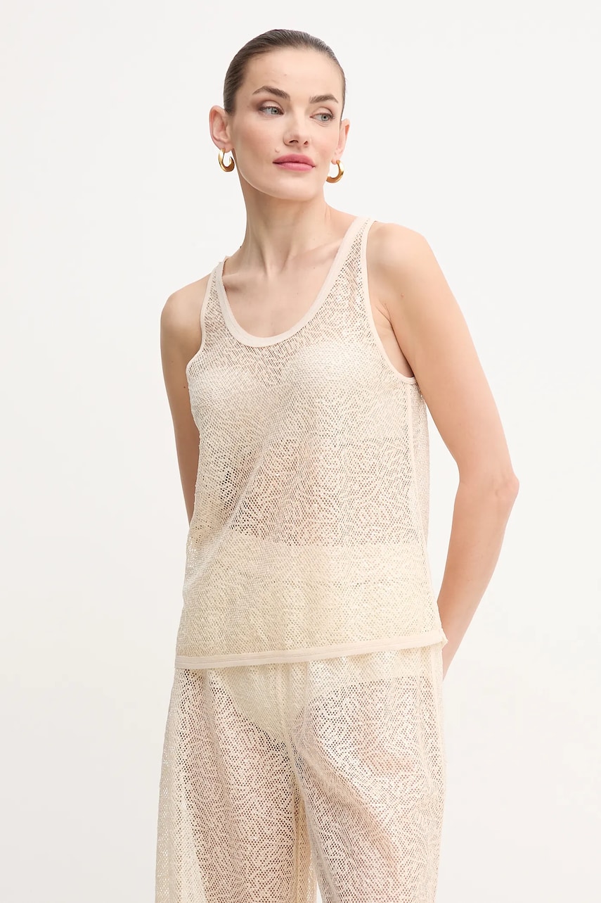 Levně Halenka Pinko dámská, béžová barva, s aplikací, 104710 A2EX