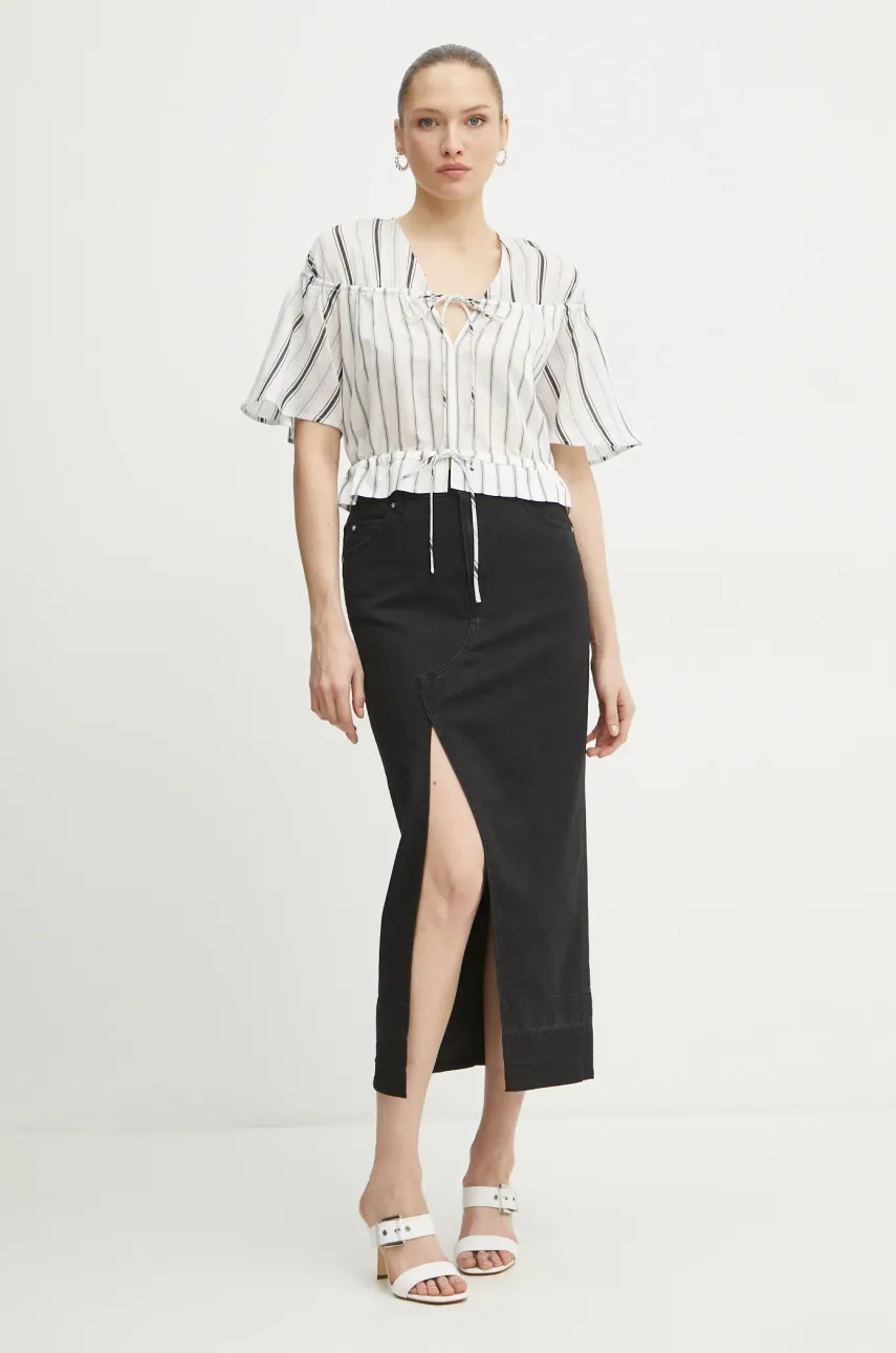 Блузка Pinko женская цвет белый узор 104947 A2FY Блузка Pinko женская цвет белый узор 104947 A2FY