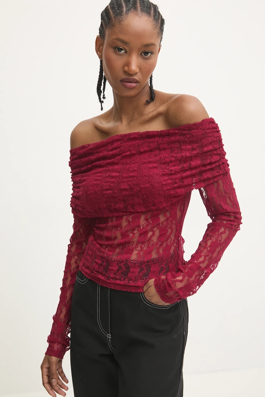 Rotate bluza 0 femei, culoarea bordo, modelator, 1132732197
