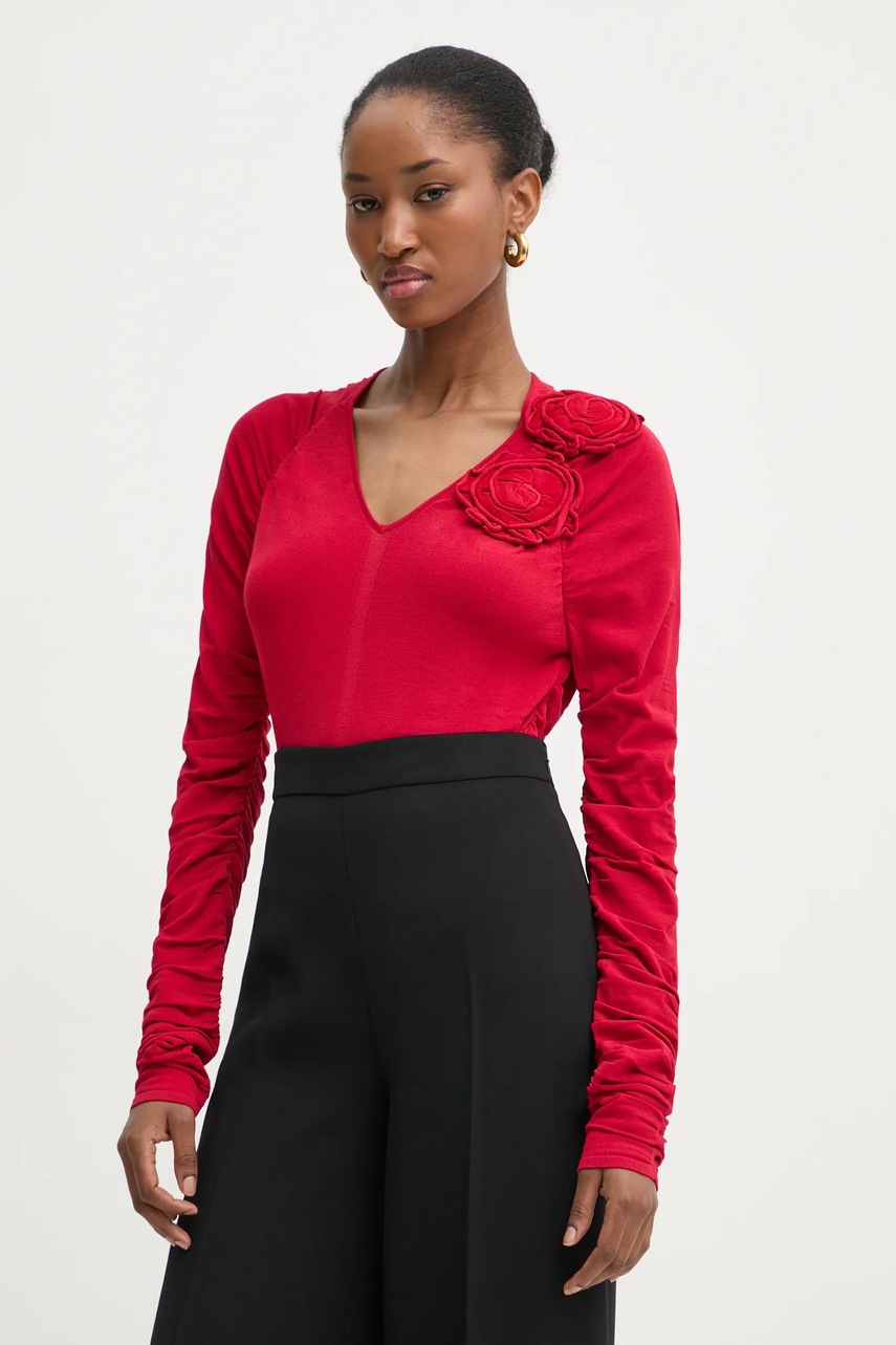 Levně Halenka Twinset dámská, červená barva, hladká, 251AP3074