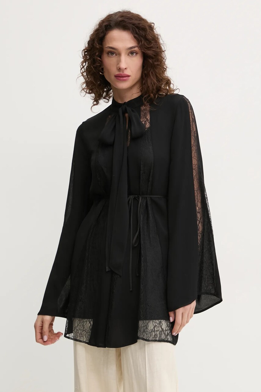 Levně Halenka Twinset dámská, černá barva, hladká, 251TP2414