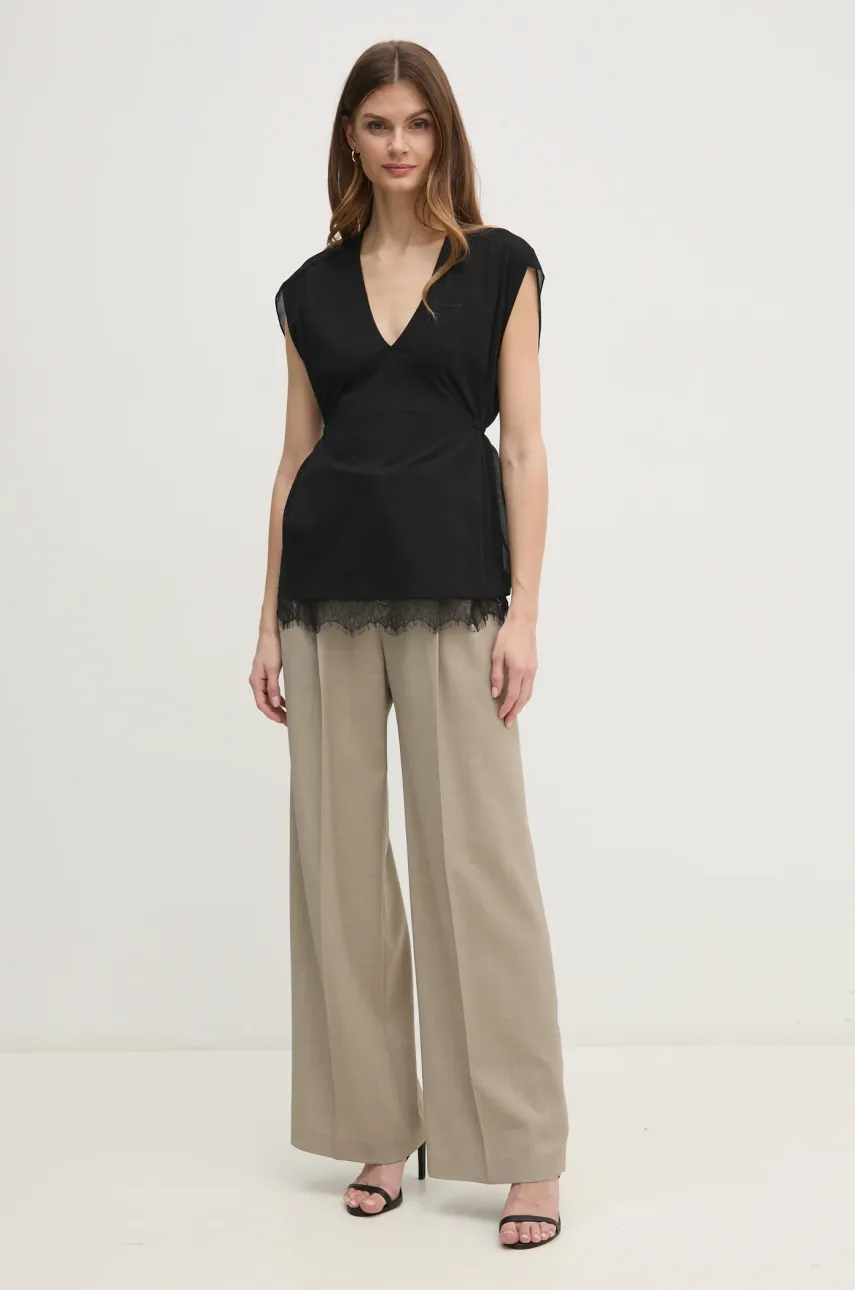Блузка Twinset женская цвет чёрный однотонная 251TP2781 Блузка Twinset женская цвет чёрный однотонная 251TP2781