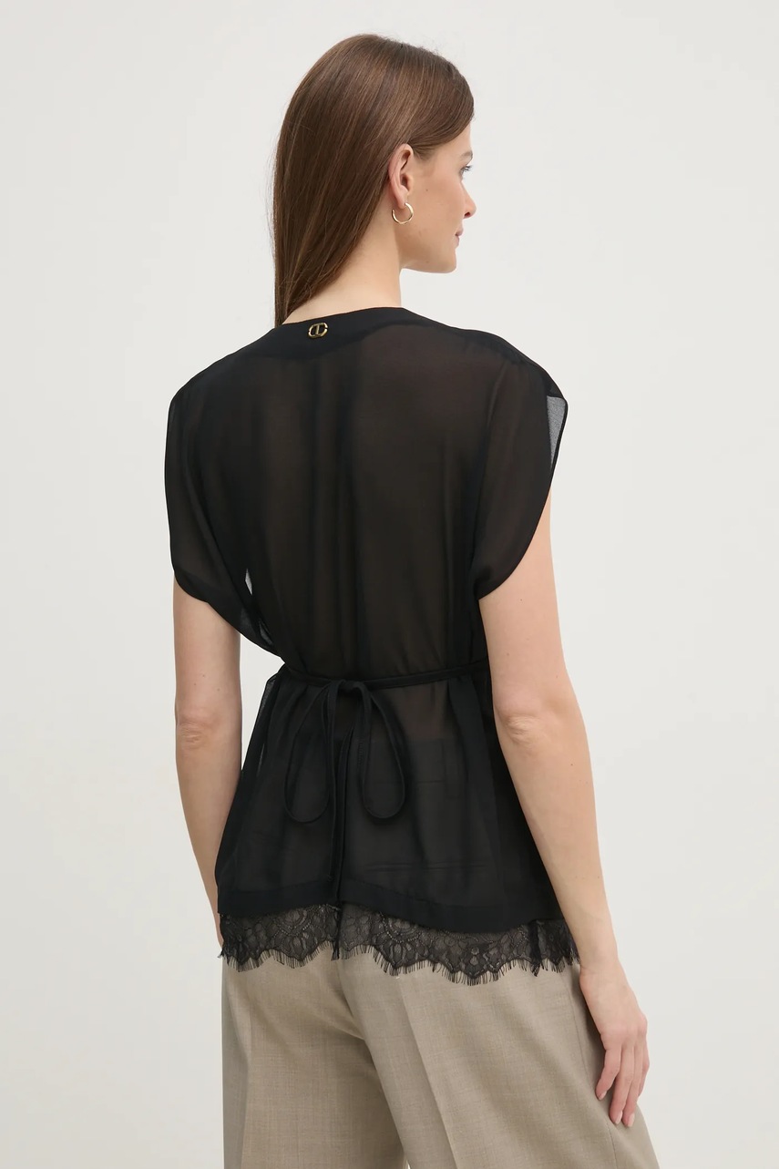 Μπλουζάκι Twinset χρώμα: μαύρο, 251TP2781 φωτογραφία
