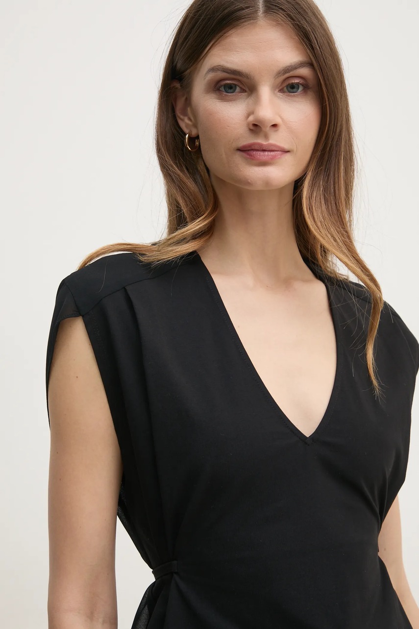 Μπλουζάκι Twinset χρώμα: μαύρο, 251TP2781 φωτογραφία