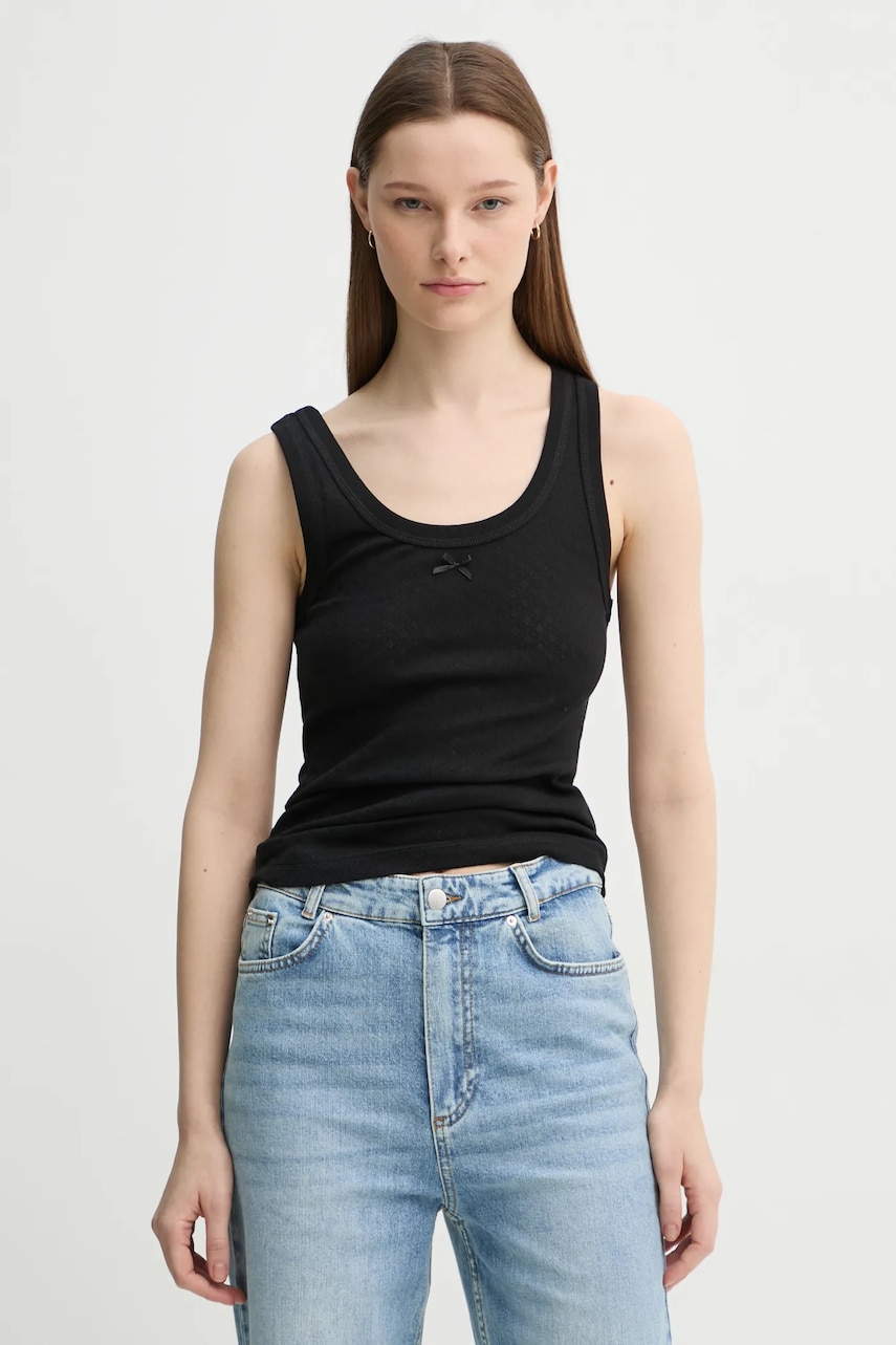 Herskind top din bumbac Hunter culoarea negru, 5414178