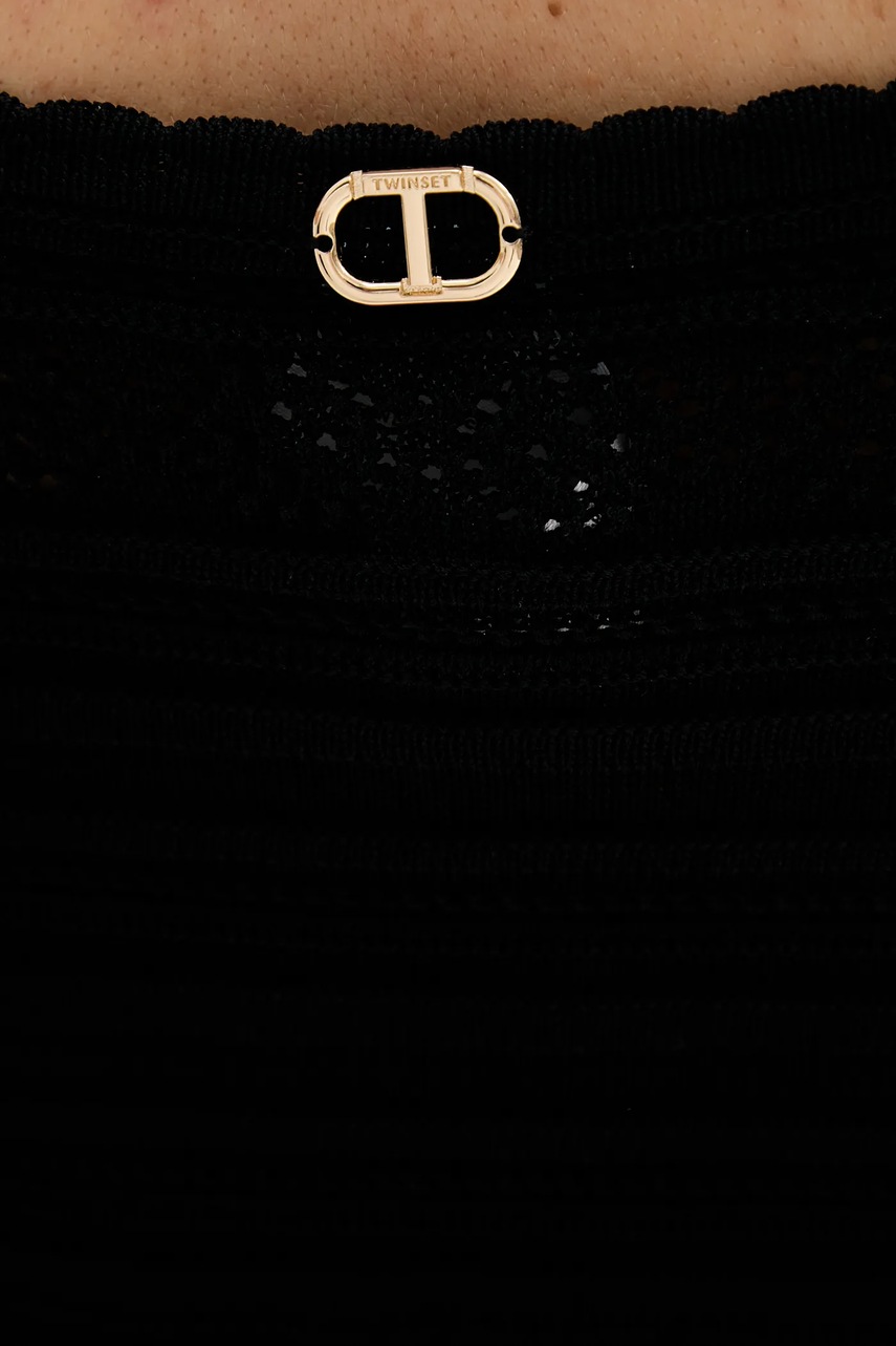 Top Twinset χρώμα: μαύρο, 251TT3102 φωτογραφία