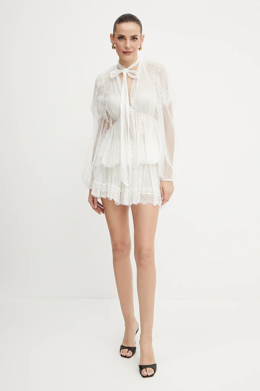 Блузка с примесью шелка Twinset цвет бежевый однотонная 251TS2094