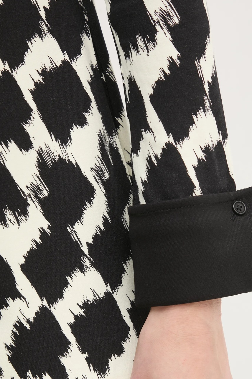 Πουκάμισο DIANE VON FURSTENBERG χρώμα: μαύρο, DVFBL4S015 φωτογραφία