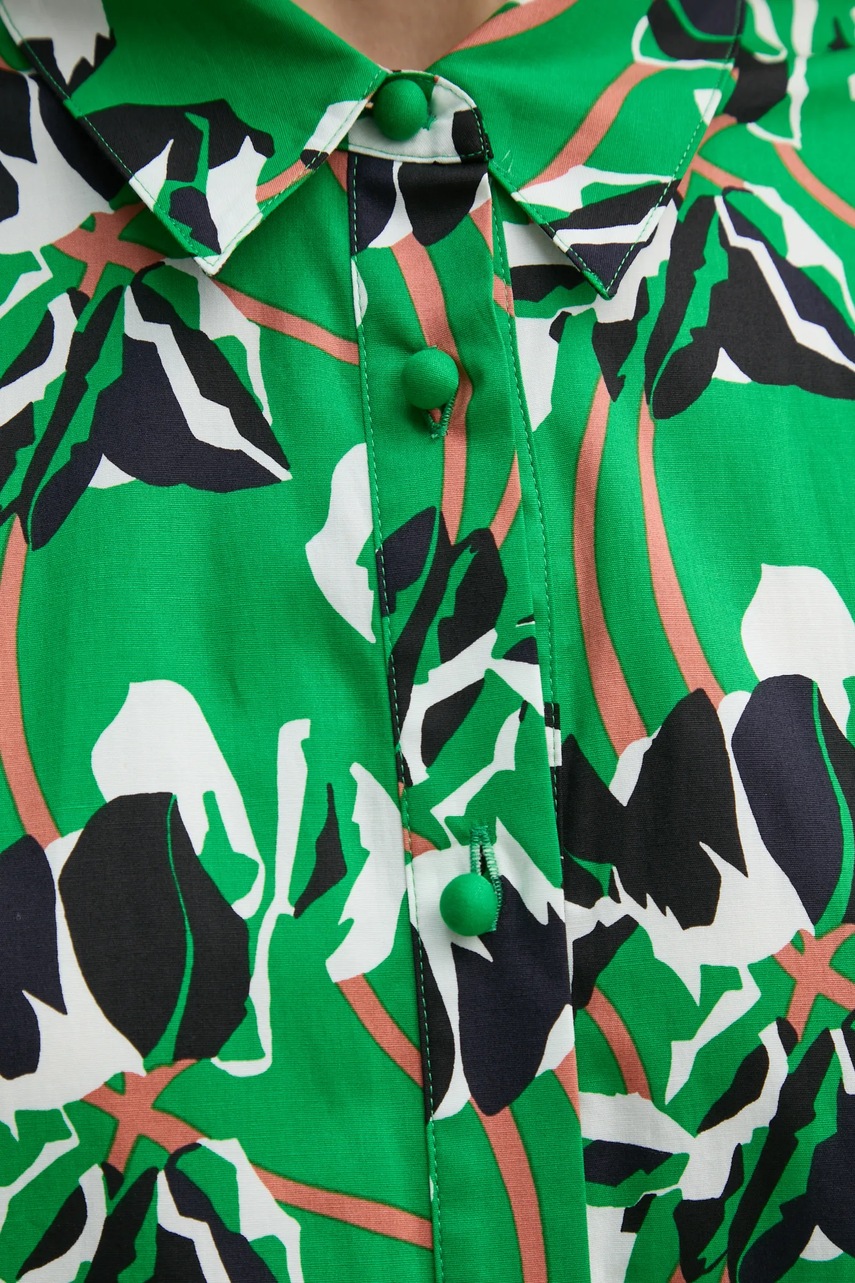 Βαμβακερό πουκάμισο DIANE VON FURSTENBERG χρώμα: πράσινο, DVFBL4S003 φωτογραφία