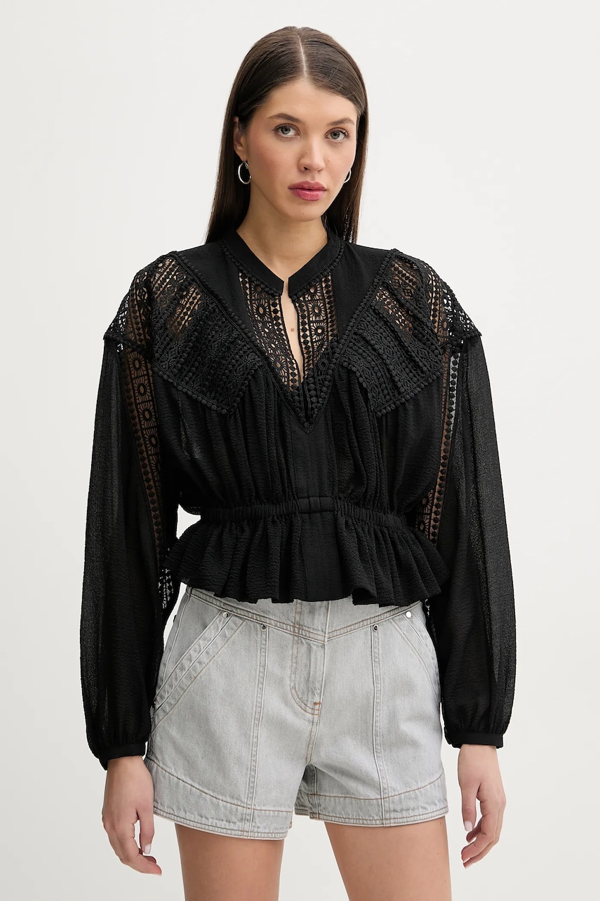 IRO bluza femei, culoarea negru, neted, WP16RIXI IRO bluza femei, culoarea negru, neted, WP16RIXI