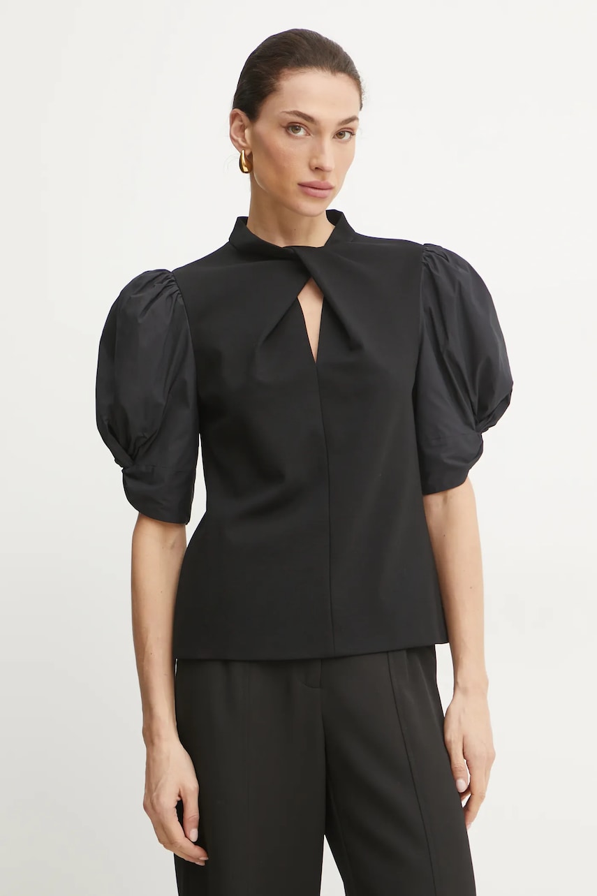 Liviana Conti bluza femei, culoarea negru, neted, F5SI12 Liviana Conti bluza femei, culoarea negru, neted, F5SI12