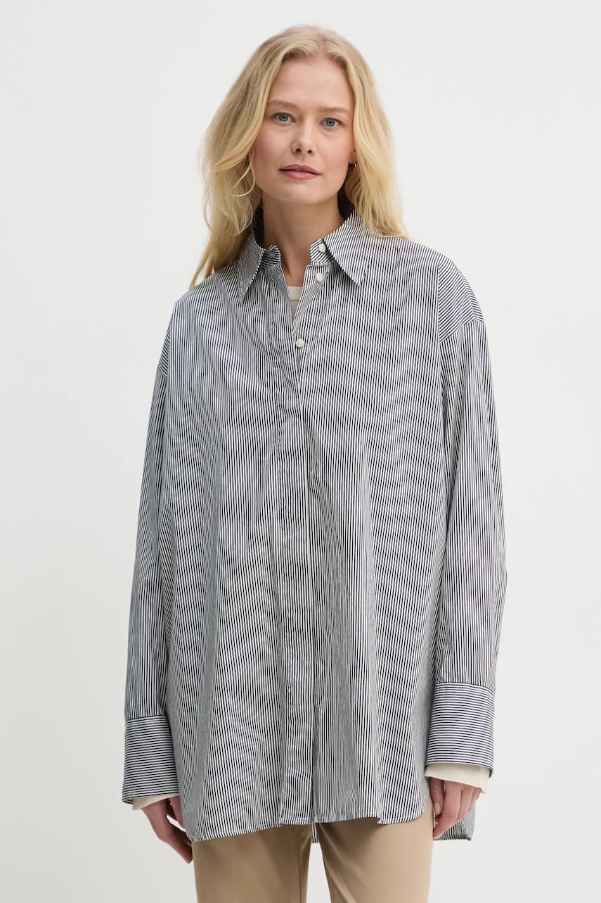 Marc O'Polo camasa din bumbac femei, culoarea alb, cu guler clasic, relaxed, 500081342019 Marc O'Polo camasa din bumbac femei, culoarea alb, cu guler clasic, relaxed, 500081342019