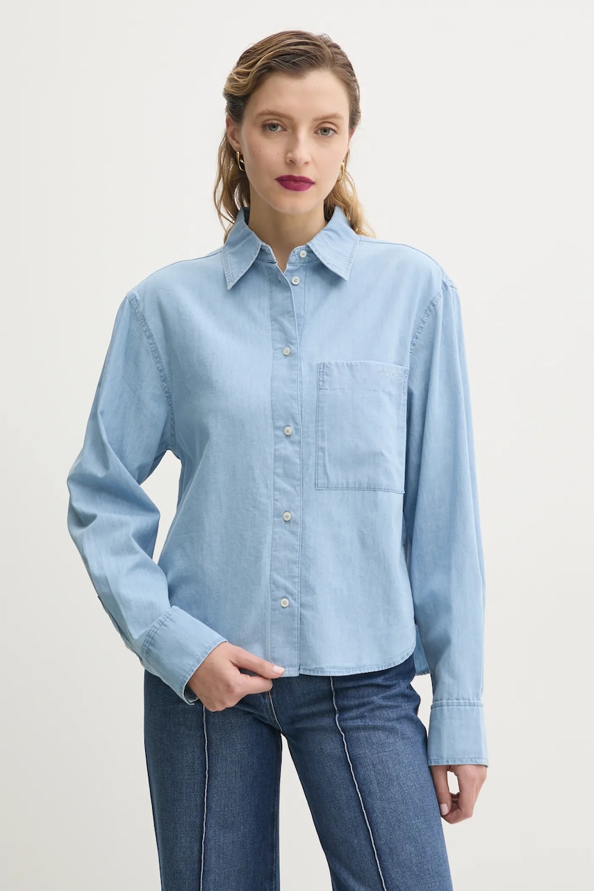 Marc O'Polo camasa jeans femei, cu guler clasic, relaxed, 502089142077 Marc O'Polo camasa jeans femei, cu guler clasic, relaxed, 502089142077