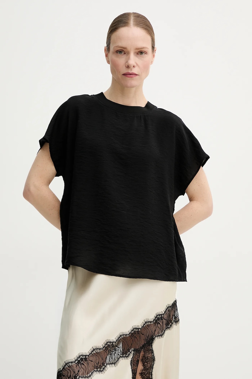 Marc O'Polo bluza femei, culoarea negru, neted, 503111841007