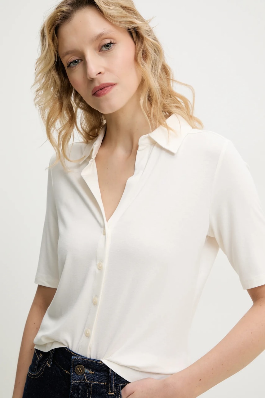 Marc O'Polo bluza femei, culoarea bej, neted, 503205251183 Marc O'Polo bluza femei, culoarea bej, neted, 503205251183