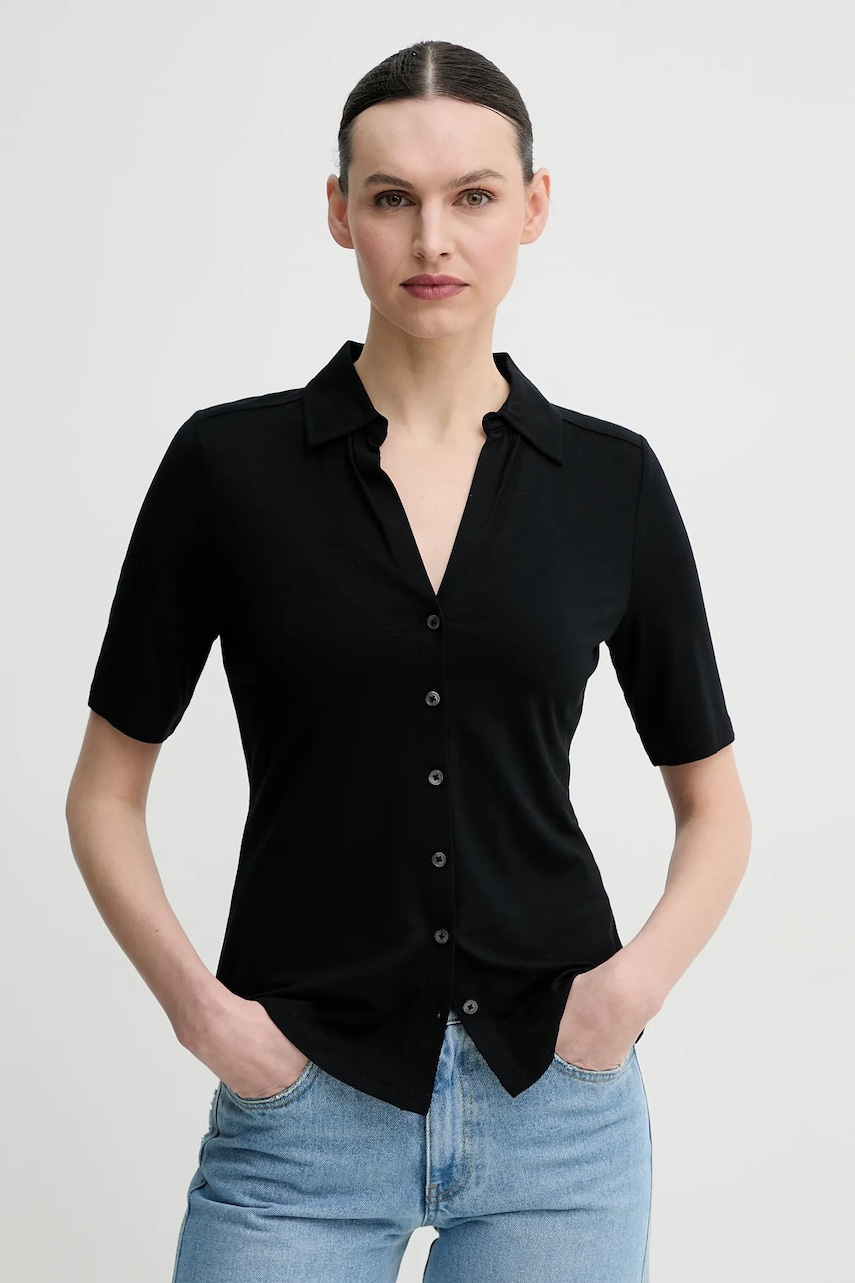 Marc O'Polo bluza femei, culoarea negru, neted, 503205251183 Marc O'Polo bluza femei, culoarea negru, neted, 503205251183