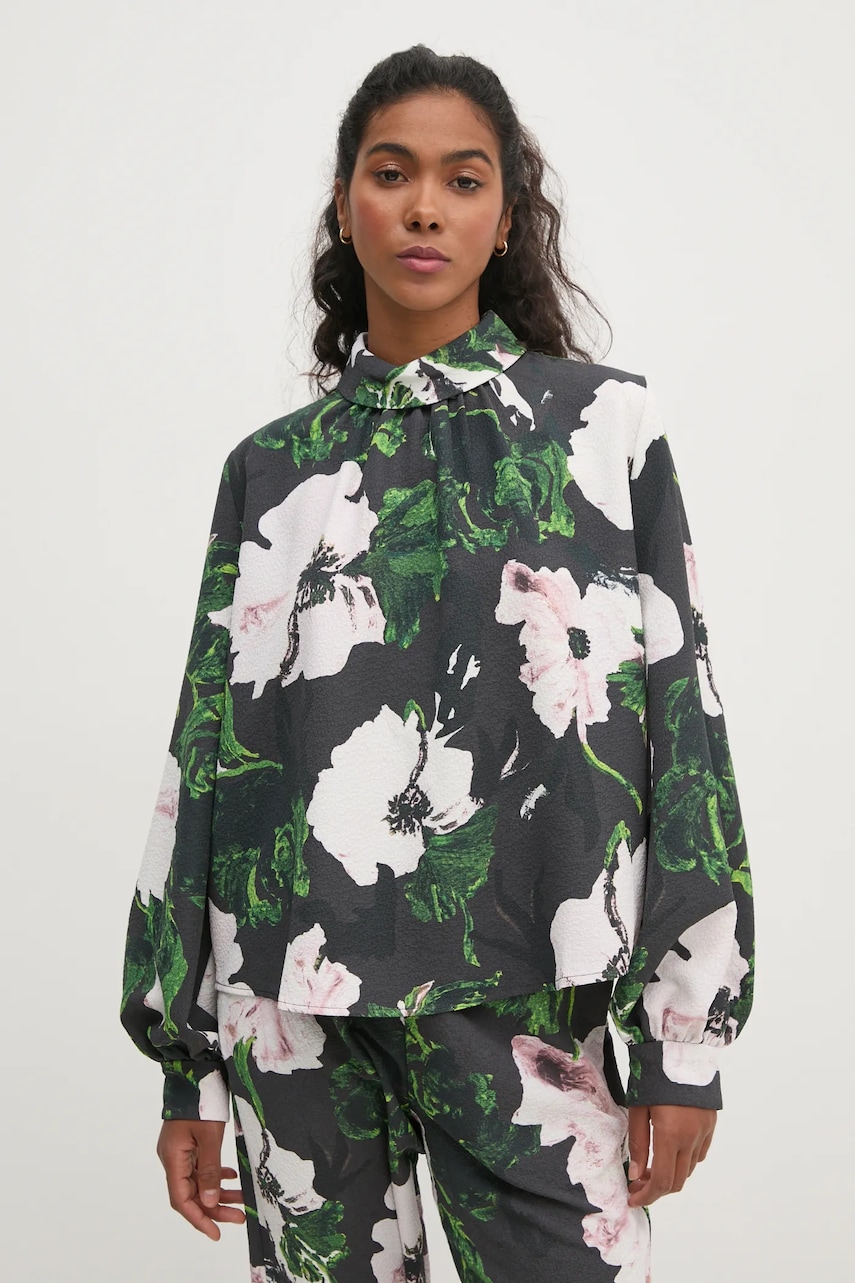 Stine Goya bluza femei, culoarea gri, modelator, SG-PS25-T004-2259 Stine Goya bluza femei, culoarea gri, modelator, SG-PS25-T004-2259