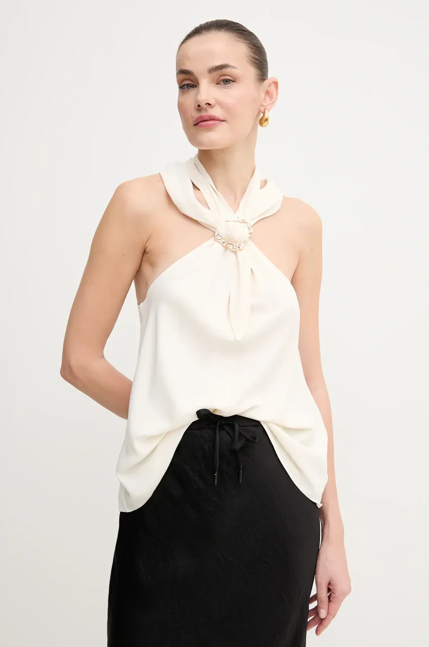Marella top BERMUDA femei, culoarea alb, neted, 2513161013200