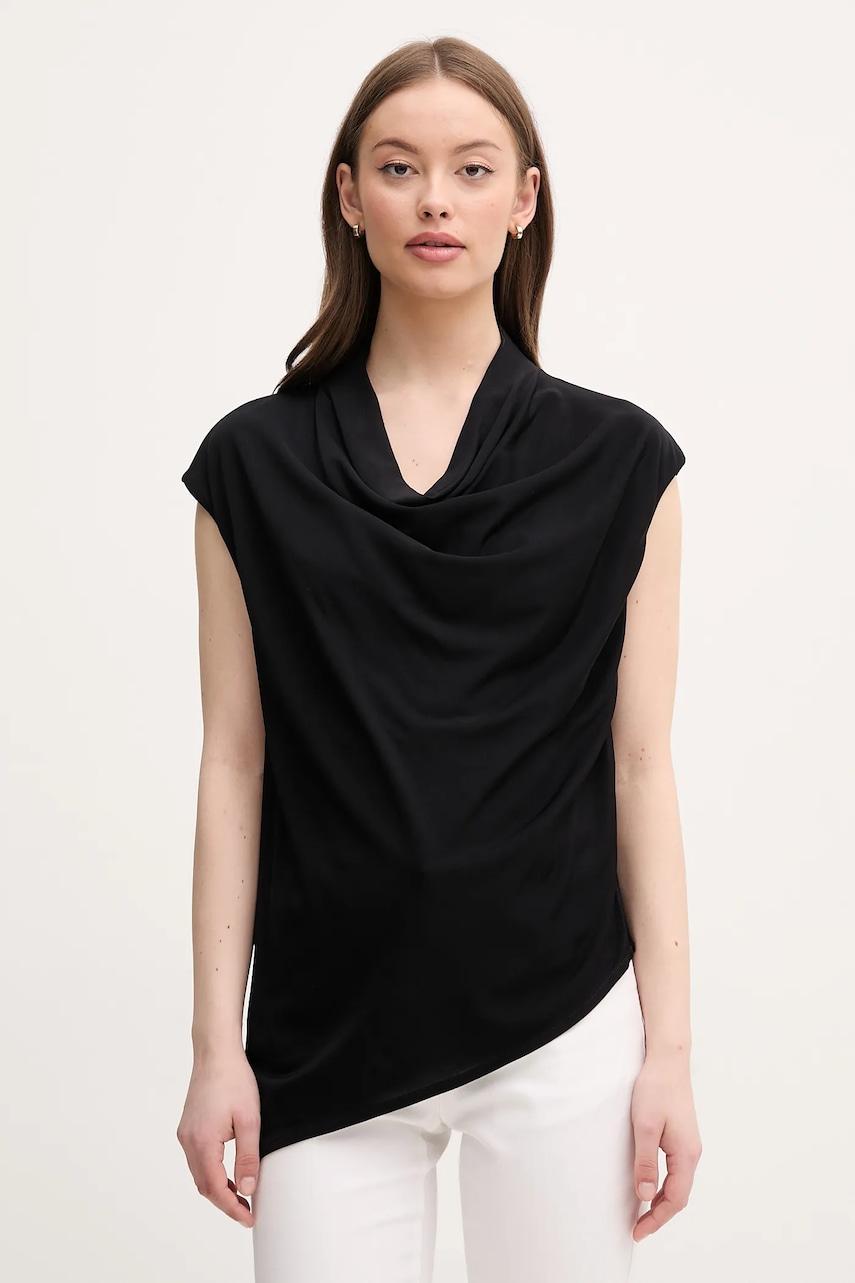 Sisley bluză femei, culoarea negru, uni, 5FNTLQ08P Sisley bluză femei, culoarea negru, uni, 5FNTLQ08P