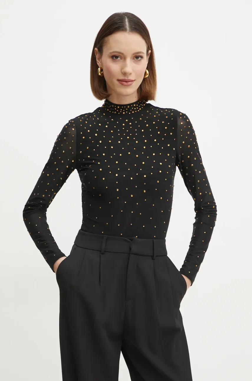 Halenka Marciano Guess dámská, černá barva, s aplikací, 5RGP03 6218A