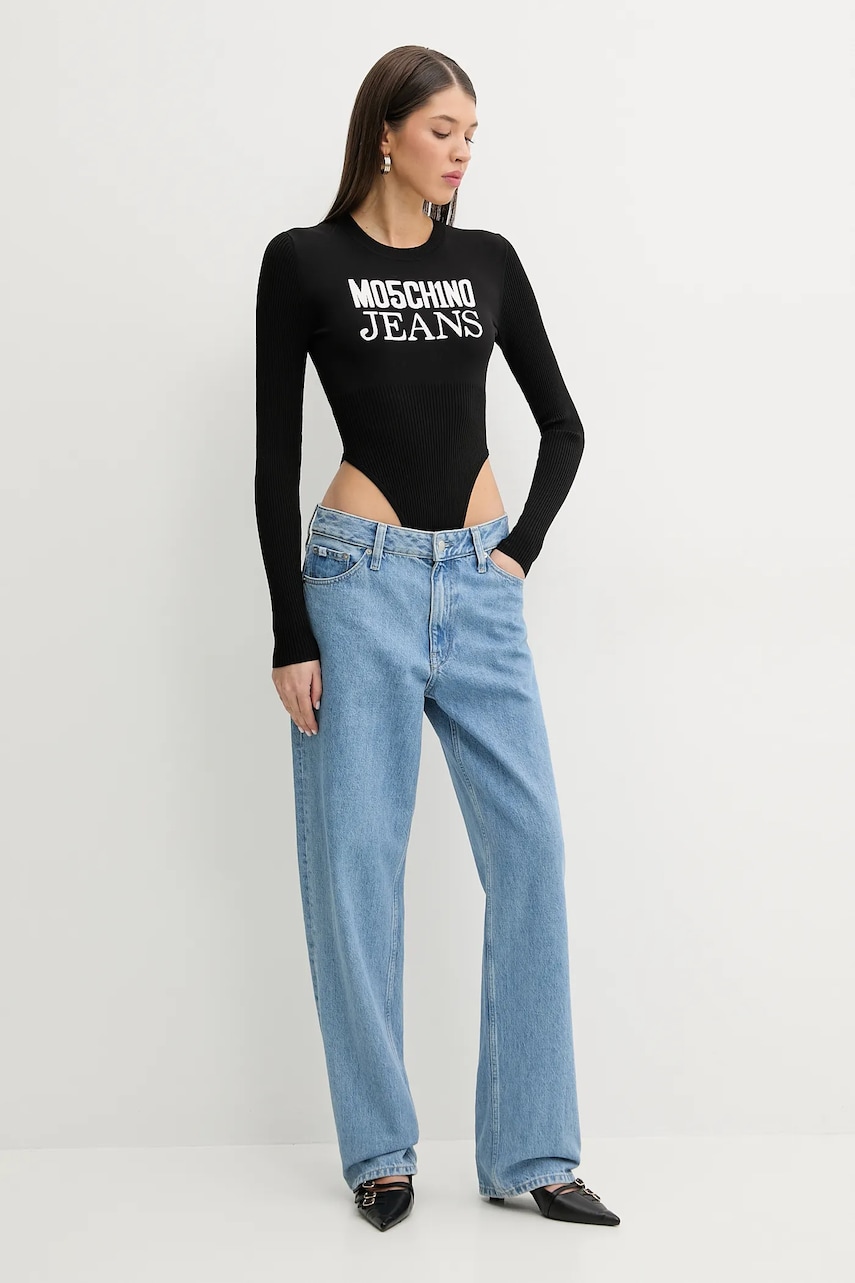 Боди Moschino Jeans женское цвет чёрный лёгкое 1181 3203 Боди Moschino Jeans женское цвет чёрный лёгкое 1181 3203
