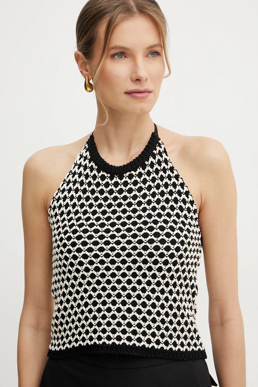 Top Simona Corsellini χρώμα: μαύρο, P25CPTOO04 φωτογραφία