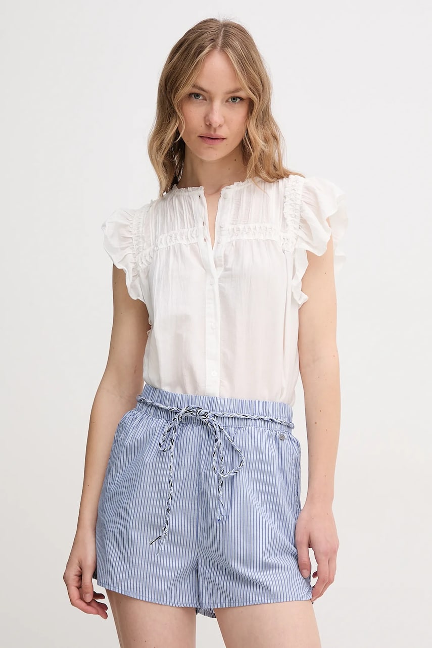 Pepe Jeans camasa DIALLO femei, culoarea alb, regular, PL305028