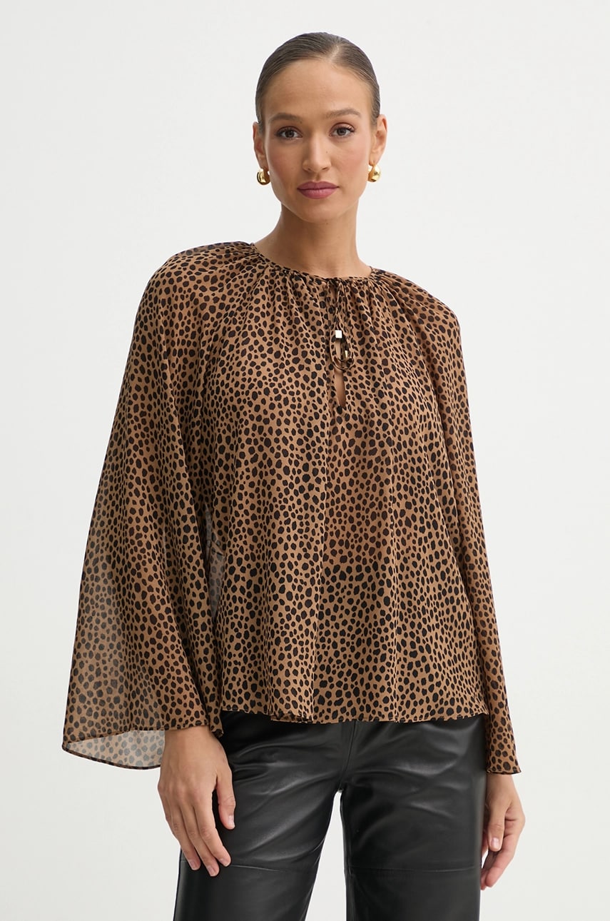 MICHAEL Michael Kors bluza femei, culoarea maro, modelator, MR540R0GRY MICHAEL Michael Kors bluza femei, culoarea maro, modelator, MR540R0GRY