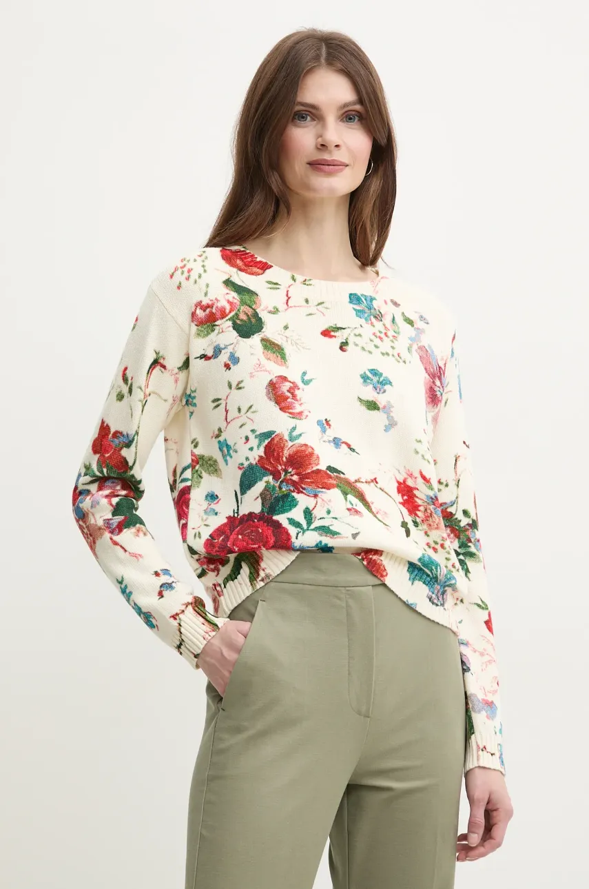 Weekend Max Mara pulover de bumbac femei, culoarea bej, 2515361042600