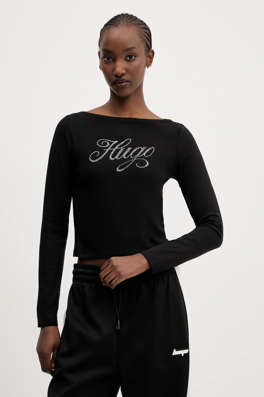 Hugo Blue longsleeve culoarea negru, 50537227