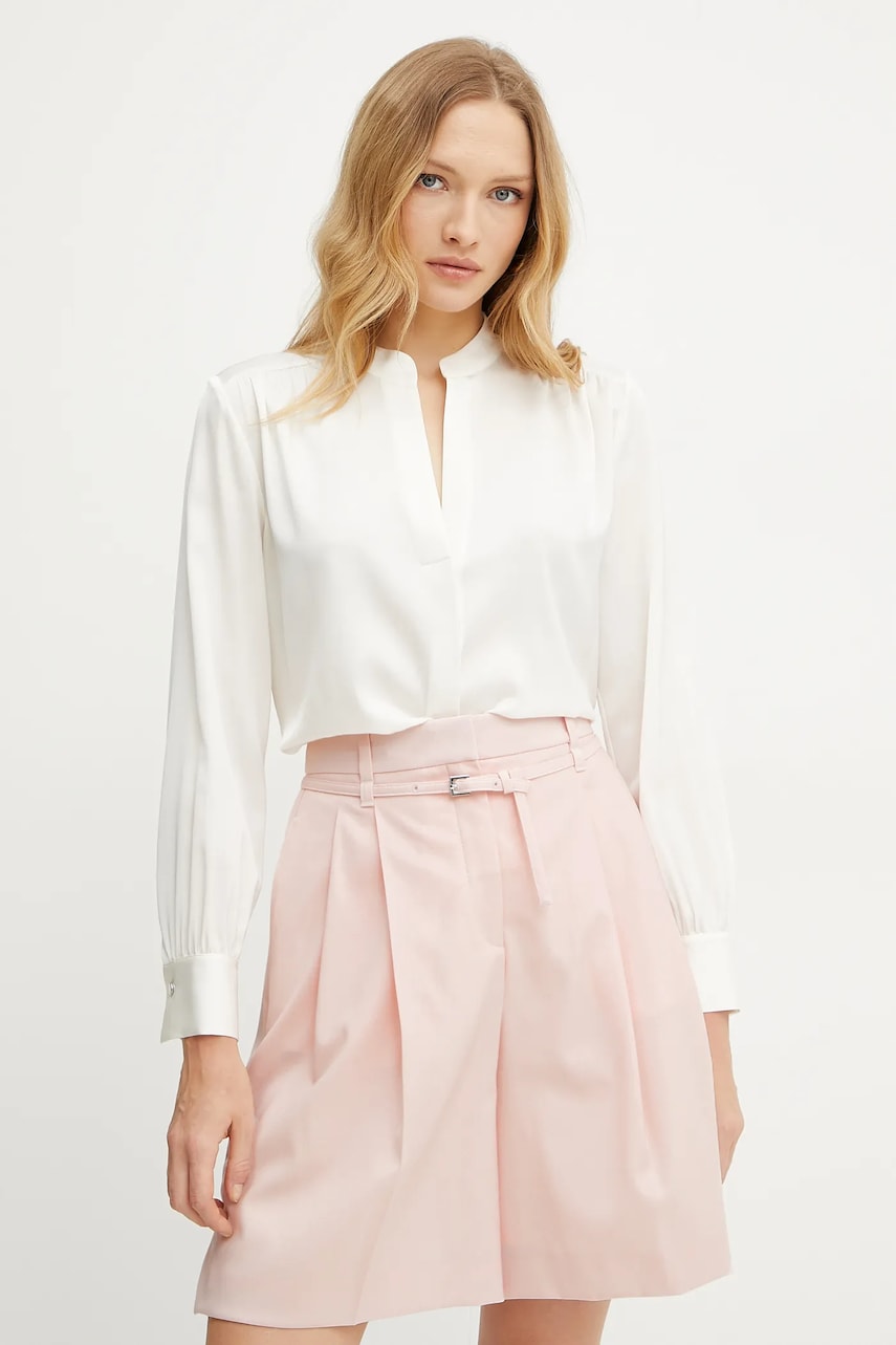 BOSS cămașă de mătase femei, culoarea bej, regular, 50540034 BOSS cămașă de mătase femei, culoarea bej, regular, 50540034