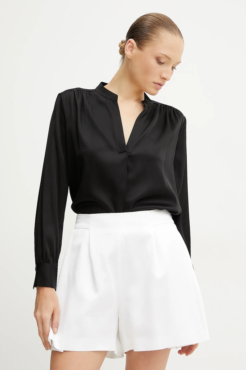 BOSS cămașă de mătase femei, culoarea negru, regular, 50540034 BOSS cămașă de mătase femei, culoarea negru, regular, 50540034