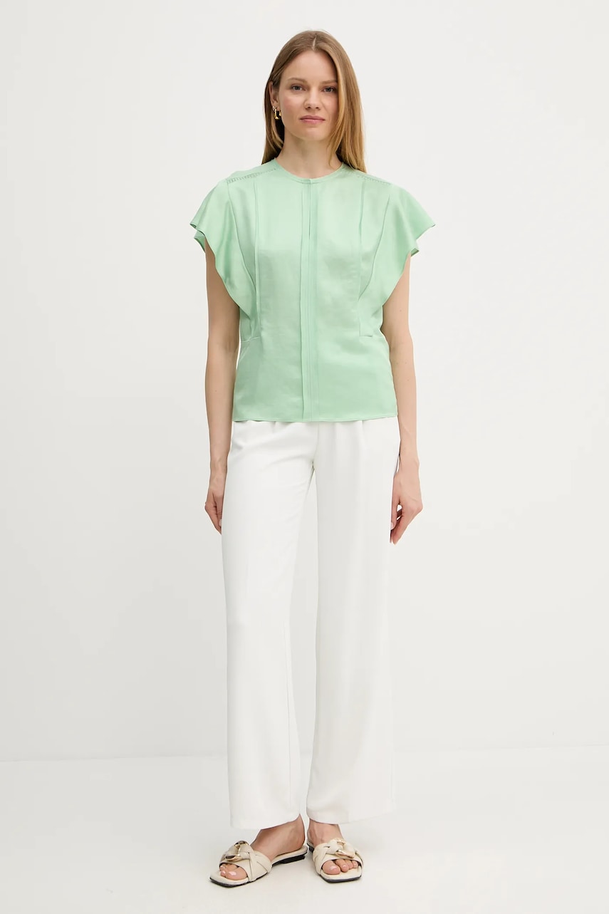 Блузка BOSS цвет зелёный однотонная 50540635 Блузка BOSS цвет зелёный однотонная 50540635