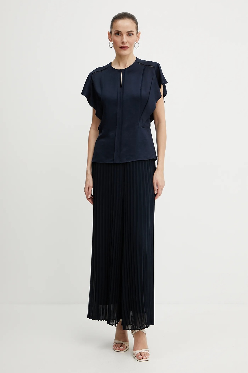 Блузка BOSS цвет синий однотонная 50540635 Блузка BOSS цвет синий однотонная 50540635