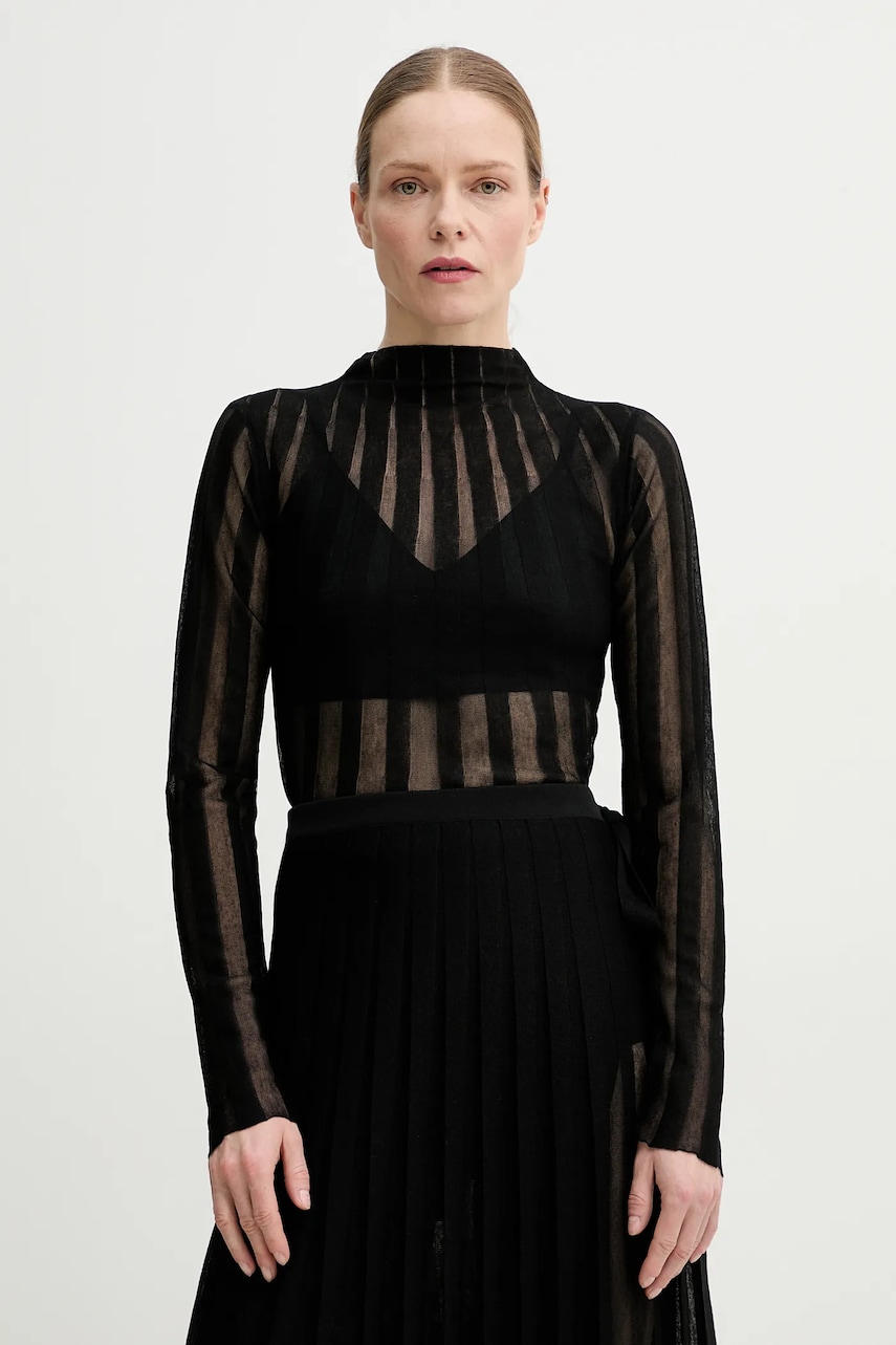Remain pulover femei, culoarea negru, light, cu turtleneck, 502552100 Remain pulover femei, culoarea negru, light, cu turtleneck, 502552100