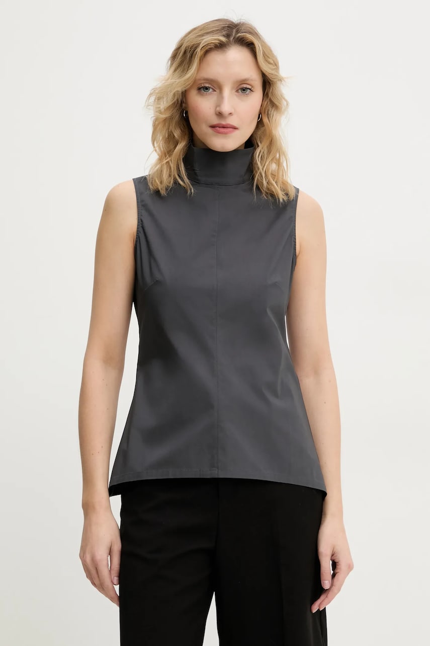 Remain bluză femei, culoarea gri, uni, 502555847