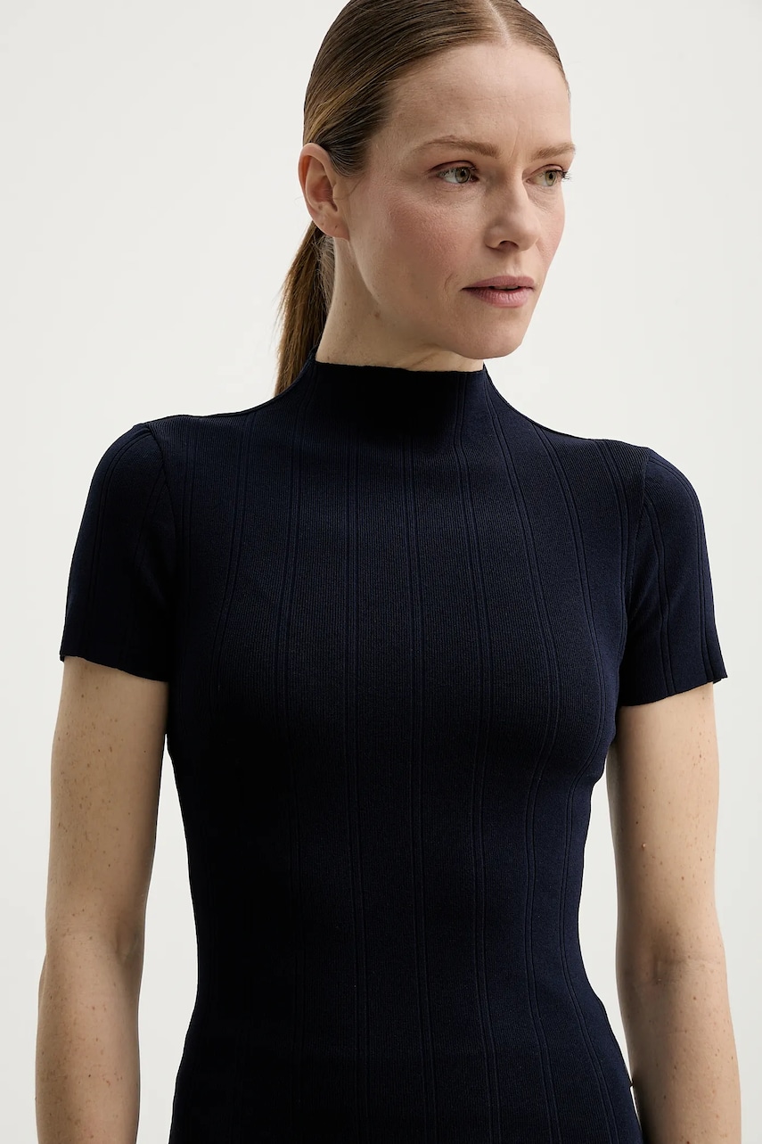 Remain tricou femei, culoarea albastru marin, cu turtleneck, 5023121566 Remain tricou femei, culoarea albastru marin, cu turtleneck, 5023121566