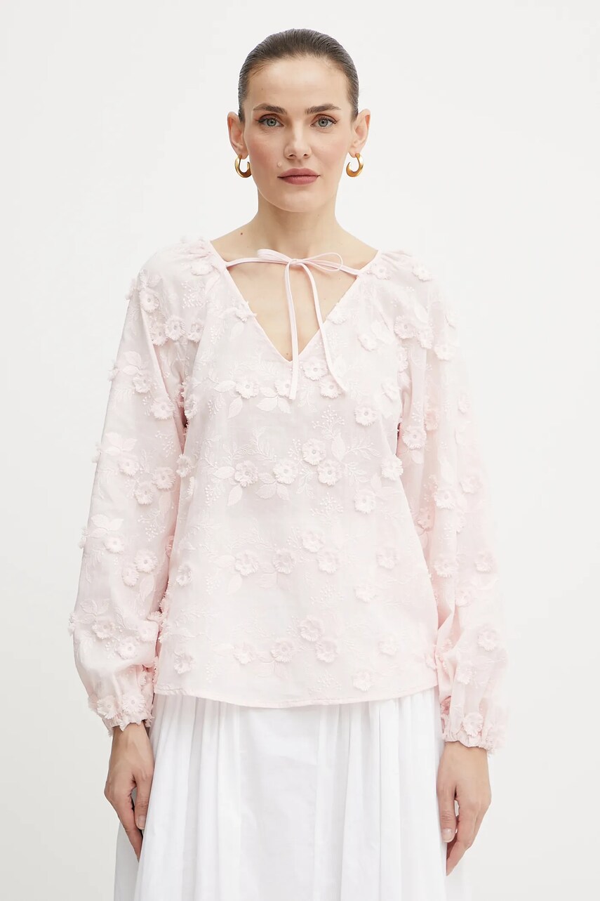 Levně Halenka Guess PELARI dámská, růžová barva, vzorovaná, W5GH0Y WHAJ0