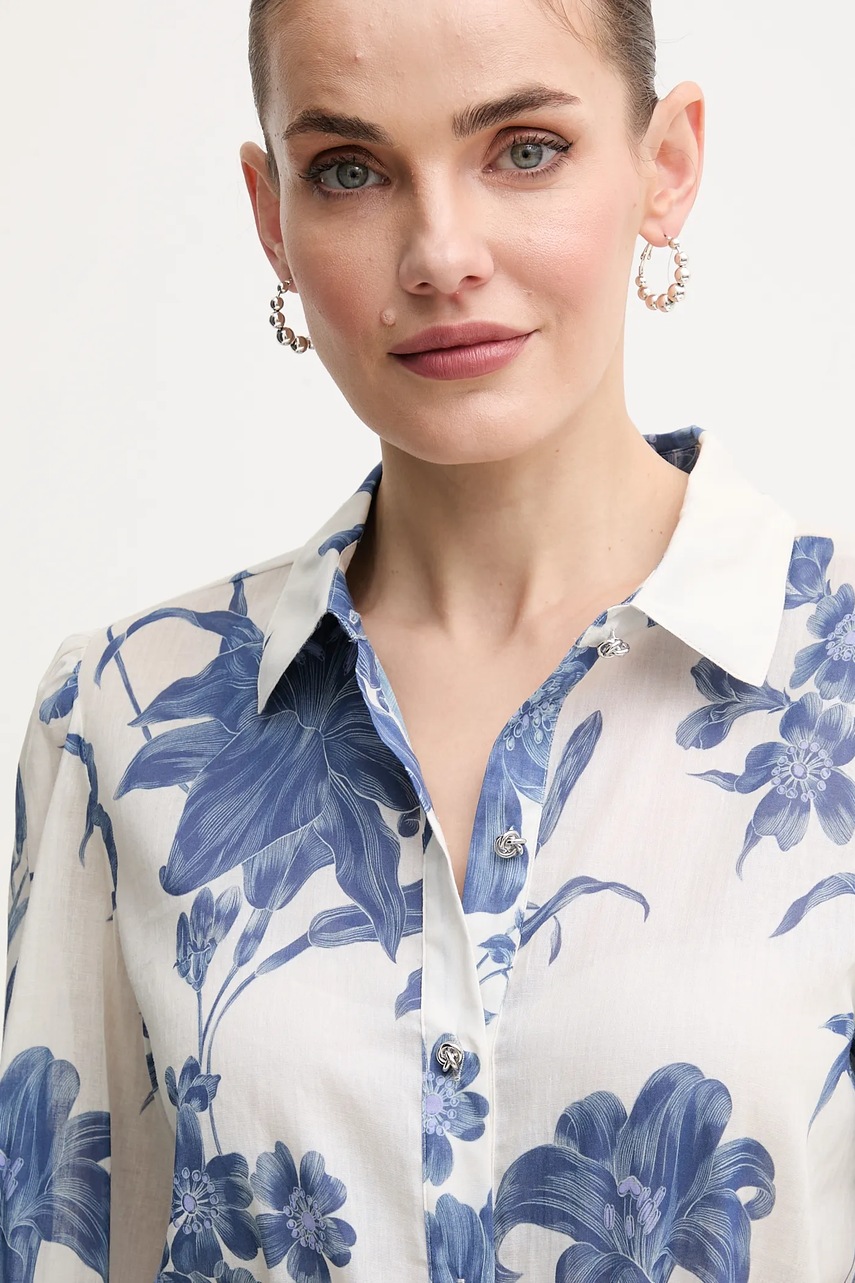 Πουκάμισο Guess CLARA χρώμα: μπεζ, W5GH85 WH6C0 φωτογραφία