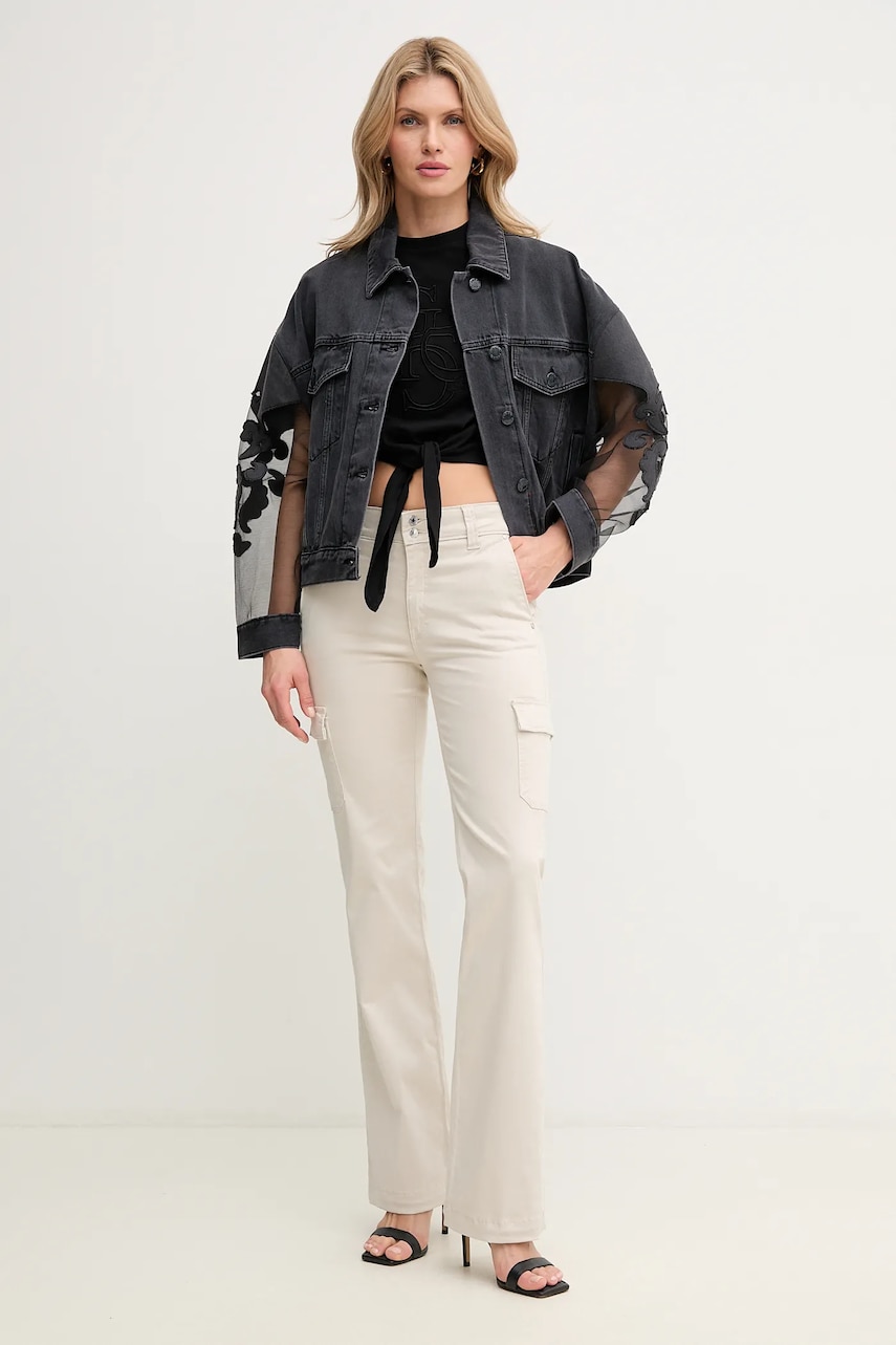 Хлопковая футболка Guess EYELET женская цвет чёрный W5GI18 I3Z14 Хлопковая футболка Guess EYELET женская цвет чёрный W5GI18 I3Z14
