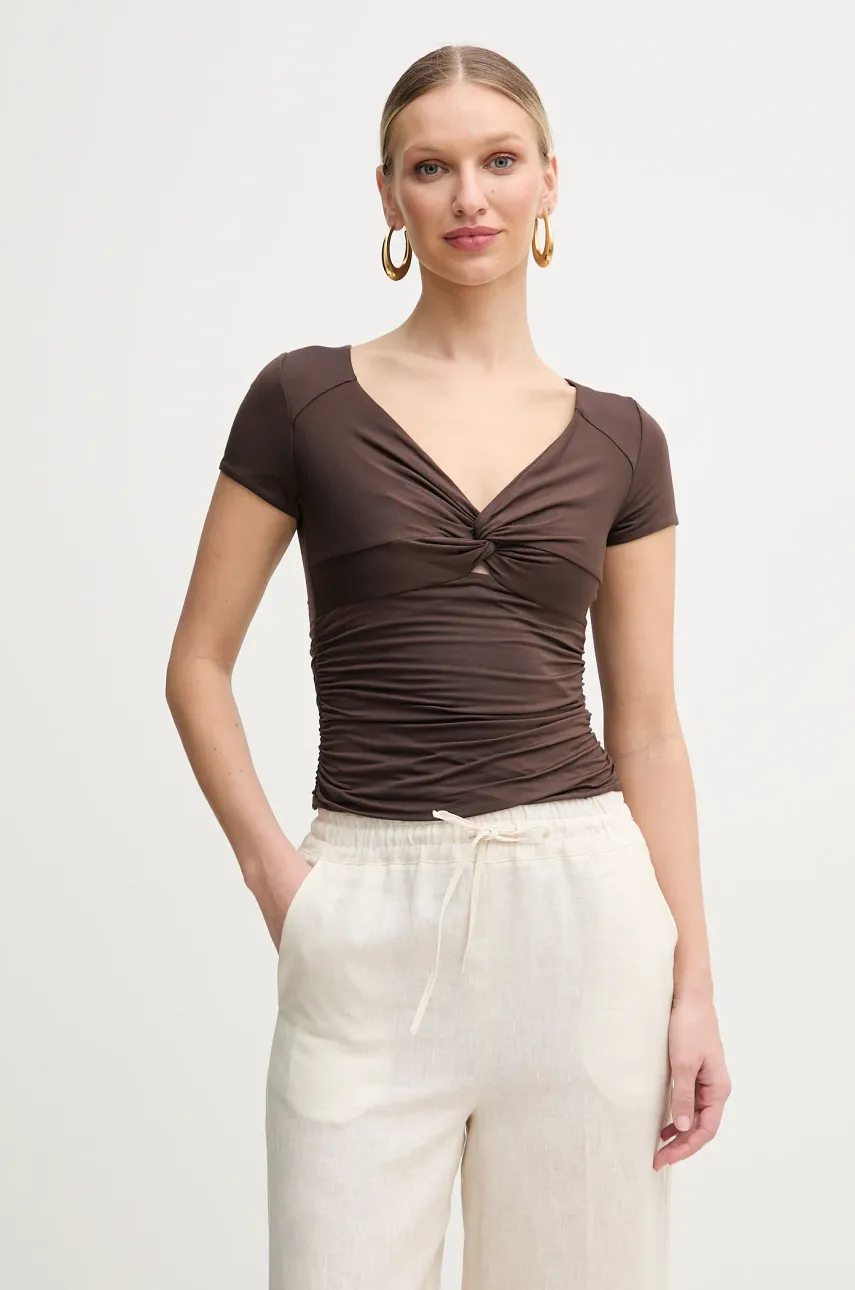 Guess t-shirt CHARLOTTE női, barna, W5GP15 KACM2 akciós termékkép 1