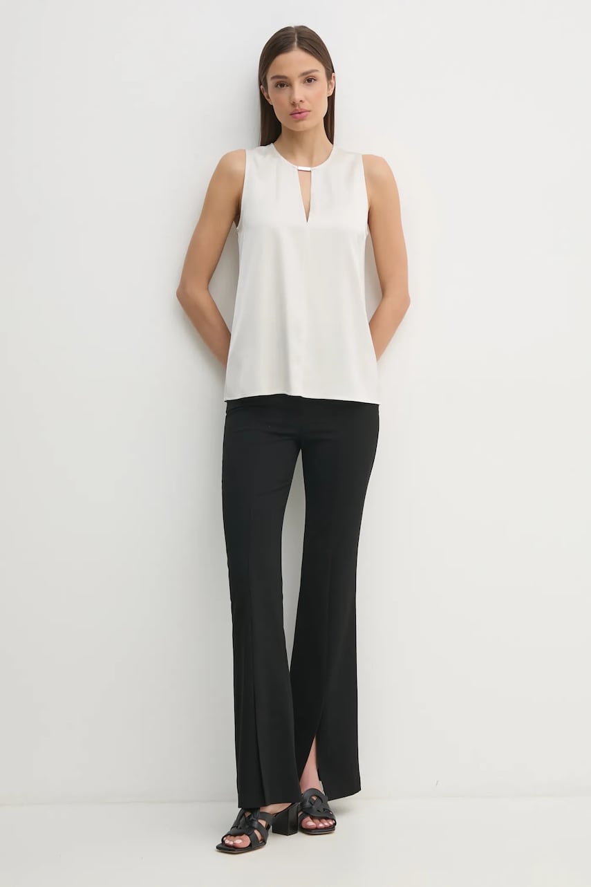 Блузка Calvin Klein женская цвет бежевый однотонная K20K208190 Блузка Calvin Klein женская цвет бежевый однотонная K20K208190