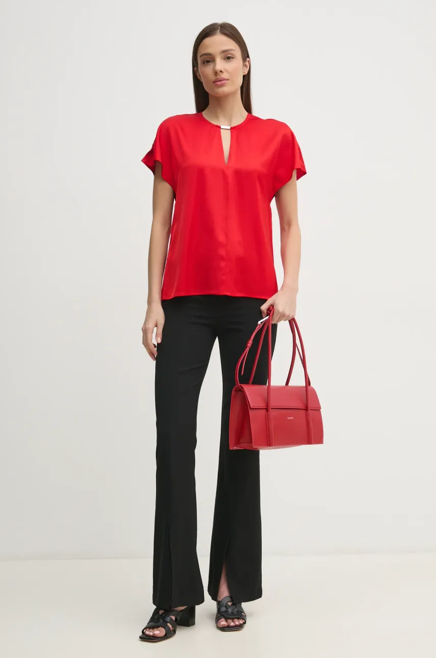 Блузка Calvin Klein женская цвет красный однотонная K20K208191 Блузка Calvin Klein женская цвет красный однотонная K20K208191