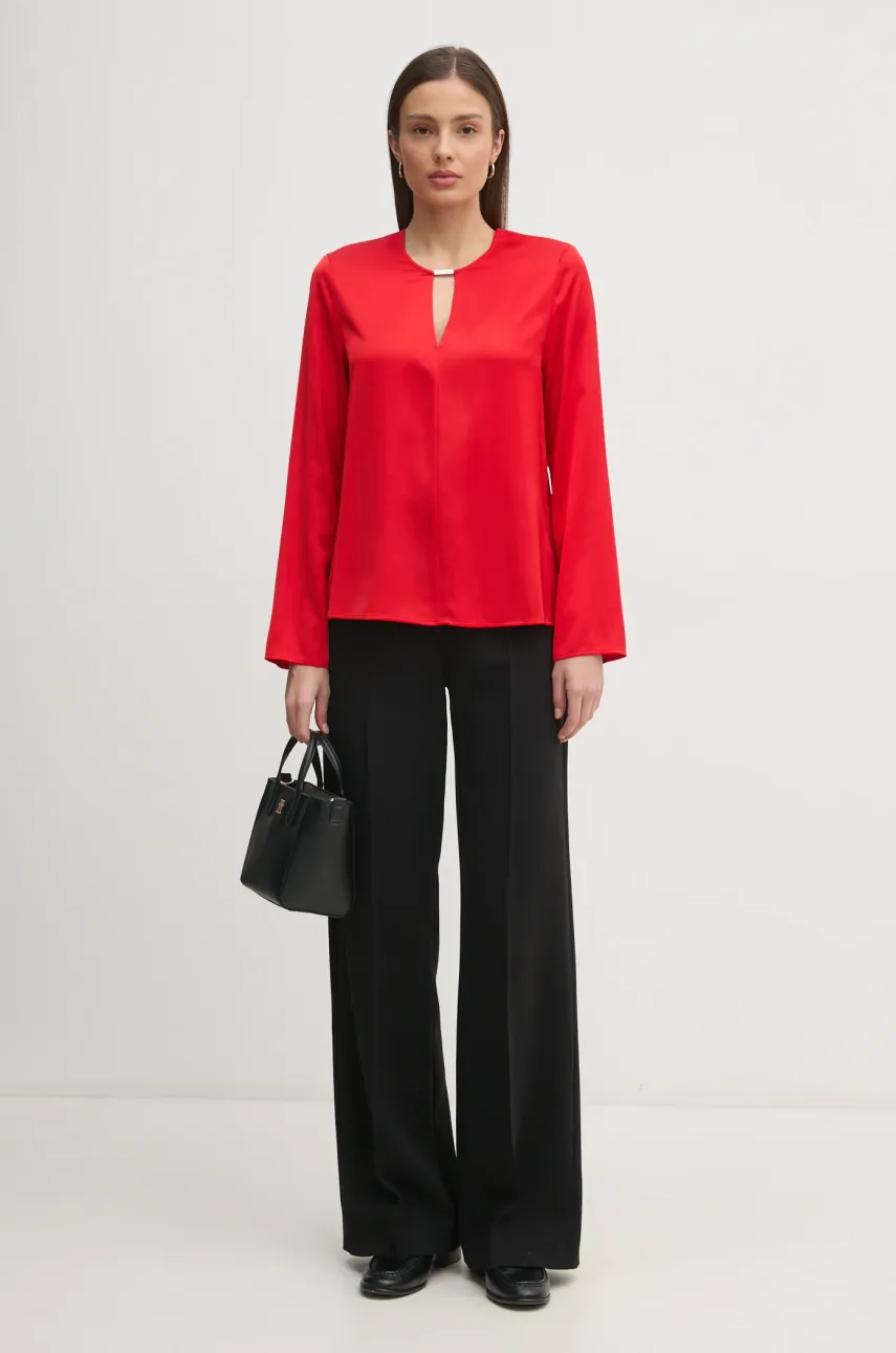 Блузка Calvin Klein женская цвет красный однотонная K20K208192 Блузка Calvin Klein женская цвет красный однотонная K20K208192