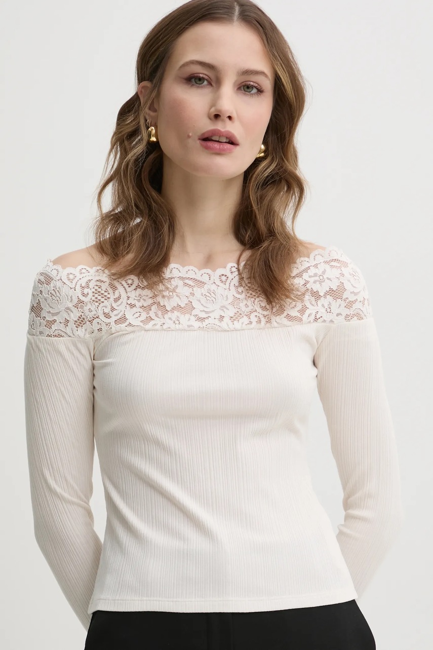 Μακρυμάνικο Morgan THEODOR χρώμα: μπεζ, THEODOR φωτογραφία