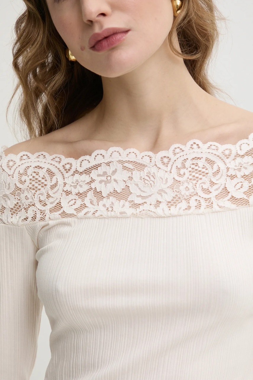 Μακρυμάνικο Morgan THEODOR χρώμα: μπεζ, THEODOR φωτογραφία