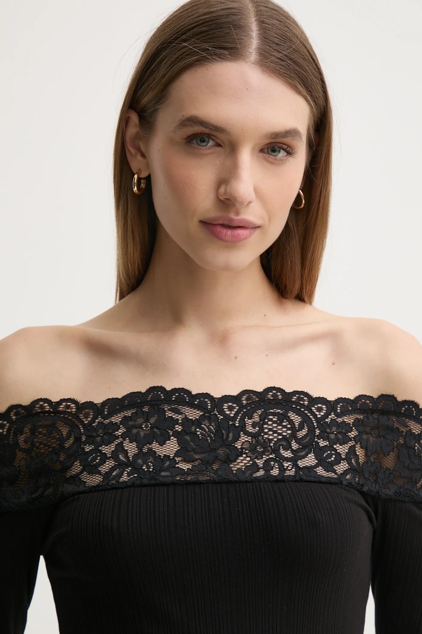 Μακρυμάνικο Morgan THEODOR χρώμα: μαύρο, THEODOR φωτογραφία