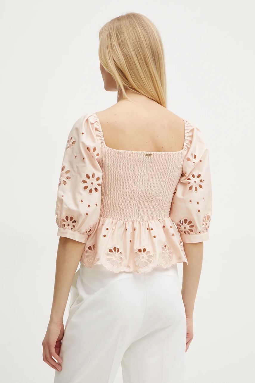 Βαμβακερή μπλούζα Fracomina γυναικεία, χρώμα: πορτοκαλί, FJ25ST1001W400E5 φωτογραφία