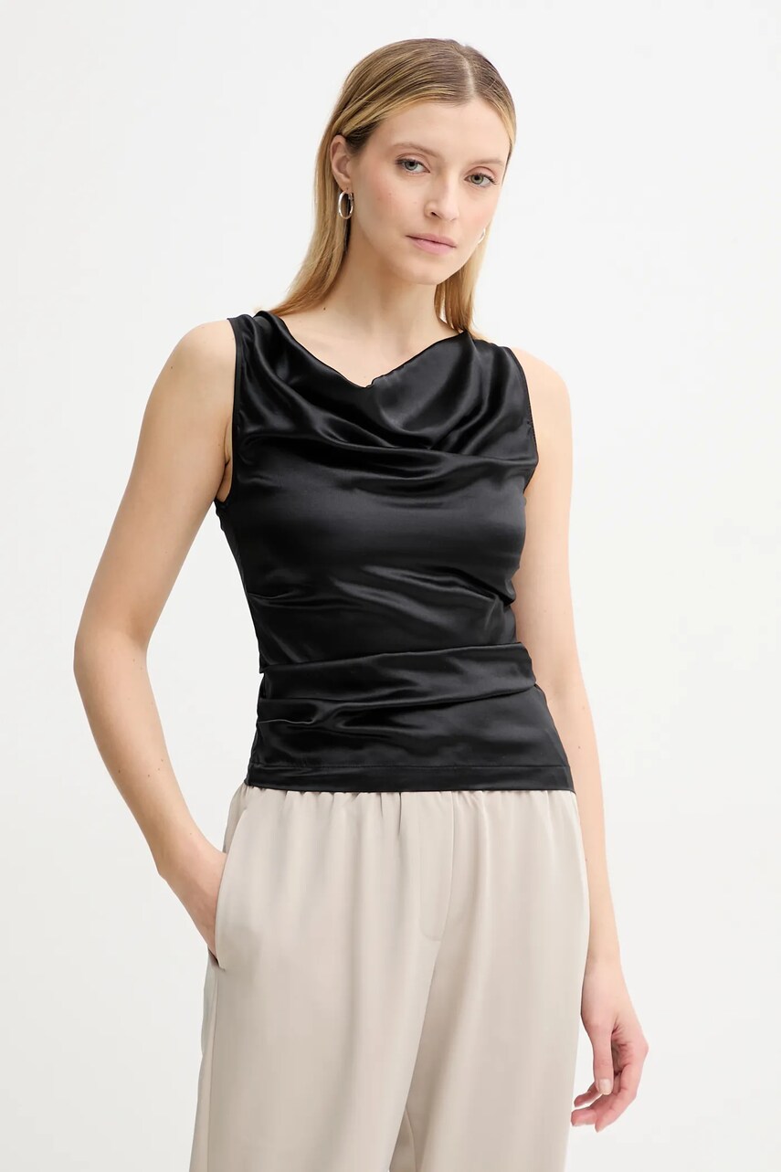 AERON bluză din amestec de mătase CAMILLE femei, culoarea negru, uni, TO555452 AERON bluză din amestec de mătase CAMILLE femei, culoarea negru, uni, TO555452